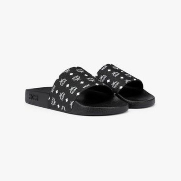 Monogram Print Rubber Slides - Picture 1 of 3